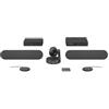 Logitech 960-001242 Rally Plus 4K UltraHD (UHD) Kit per videoconferenza - Rally, display e hub da tavolo, 2 altoparlanti da rally, 2 microfoni da rally, telecomando, certificato per squadre, zoom e