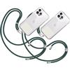 TBOC 2X Cordino Catenella Laccio Strap Porta Cover [Verde Scuro] con Toppa Plastica [Bianco Ice] per Telefono Cellulare Collo - Tracolla Catenina con Cordini da Cellulari Accessori Universale Laccetti