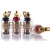 HiFi Lab - Morsetti placcati oro 24 k, terminali presa a banana, connettori audio di alta qualità, avvitabili, 8 pezzi