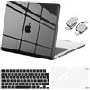 MOSISO Custodia Compatibile con MacBook Air 13 Cover M5 M4 M3 M2 2026-2022 A3449 A3240 A3113 A2681,Case per MacBook Air 13,6'' display Liquid Retina&Copritastiera&Pellicola&Tipo C, Cristallo Nero