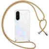 Yoedge Cover con Cordino per Samsung Galaxy A36 5G 6,64, Trasparente Aesthetic Disegni Fiori Custodia con Collana Tracolla Laccio Collo, Sottile TPU Silicone + PC Antiurto Case per Samsung A36,13