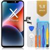 bokman Schermo Display per iPhone X, LCD Touch Screen Digitizer Parti di Ricambio con Strumenti di Riparazione