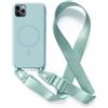 2NSPDRGNI Magnetica Cover con Collana Compatibile con iPhone 11 Pro,Case con Laccio per Il Collo Custodia con Cordino,Menta verde