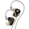 KZA COUSTICS KZ ZAS In Ear Monitor, 7BA+ 1DD Hybrid Driver Cuffie IEM HiFi, Auricolari In Ear Gaming con cavo da 0,75 mm a 2 pin Rimovibile in OFC Placcato Argento per Musicisti e Audiofili