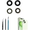 LiXiongBao Obiettivo di ricambio in vetro per fotocamera posteriore 15 Plus per iPhone 15 Plus, il kit obiettivo in vetro include colla e strumenti di riparazione