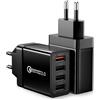 JupptElectronics 2-Pezzi 33W Caricatore Rapido USB, 4-Porte Caricatore Multiplo con QC3.0, Presa Spina Alimentatore USB Caricabatterie Veloce per iPhone 15 14 13 12 11 Pro Max XR Xs Max 8, Samsung S23 S22 S21 S10