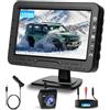 VECHTEL Monitor per auto HD 4.3'' con Telecamera Orientabile, Kit Telecamera Posteriore con Impermeabile IP68 Visione Notturna Supergrandangolo Linea di Retromarcia, Cavo da 8M, 12-24V per Berline SUV