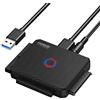 FIDECO Adattatore USB 3.0 a IDE/SATA per HDD SSD 2.5'' e 3.5'', Convertitore Con Alimentatore DC 12V e Cavo USB 3.0, Senza Conducente
