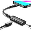 JSAUX Adattatore USB C a Jack 3,5mm con Ricarica PD 60W 2 in 1 per audio aux con microfono DAC Hi-Res supporto chiamate e, Compatible con iPhone 17/16/15, Galaxy S26/S25/S24,Pixel, iPad Pro/Air-Nero