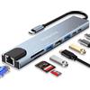 SECURITY TOYS Hub USB C 8 in 1, 10 Gbps Ethernet Gigabit HDMI 4K 60 Hz con PD 100 W Adattatore Tipo C 3.2 Compatibile con MacBook Air, Pro iPad, iPhone 16 Plus MAX, Surface, Galaxy Tab S9, Galaxy S24 Ultra, Surface