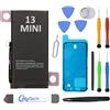 OnlyTech Batteria di ricambio premium per iPhone 13 Mini - 2406 mAh, identico all'originale, kit 12 strumenti professionali e adesivo schermo inclusi