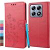 Klapber Custodia per Xiaomi 14T Custodia in Pelle per Xiaomi 14T Cover Portafoglio con Slot per Schede Morbida Gomma Silicone Cover per Xiaomi 14T, Rosa