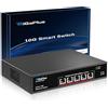 GigaPlus 5-Port 10Gb Ethernet Switch Unmanaged with 5 x 10G RJ45 Ports, GiGaPlus 10Gbe Network Switch Easy for 10G NAS, PC, WiFi7 Routers, 10G NIC/Adapters. 100Gbps Switching Capacity. Desktop/19-inch Rack