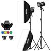 Godox SL60IID LED Video Light, 2*SL60W Video Lighting Kit, 5600K versione bianca Countinuous Output Lighting con attacco Bowens, CRI 96+ TLCI97+per Video Shooting Wedding Product Photo