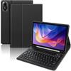 KTOITION Custodia per tastiera per Xiaomi Redmi Pad 2 11 pollici 2025, tastiera Bluetooth wireless staccabile con cover protettiva a portafoglio, nera