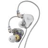 KZA COUSTICS KZ ZAS In Ear Monitor, 7BA+ 1DD Hybrid Driver Cuffie IEM HiFi, Auricolari In Ear Gaming con cavo da 0,75 mm a 2 pin Rimovibile in OFC Placcato Argento per Musicisti e Audiofili