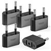 Ancable Adattatore da US a EU, 5 pezzi Ancable Reisestecker per EU, spina a 2 pin per Germania, Europa, America, Messico, Canada, Egitto, Spagna con alimentatore USA per dispositivi