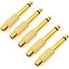 JZK 5 pezzi Adattatore mono maschio da 1/4 di pollice 6.35 mm a presa audio jack femmina RCA da 3.5 mm per TV, cuffie, microfono, apparecchiature audio, placcato oro