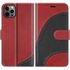 BoxTii Cover per iPhone 12 / iPhone 12 PRO, Custodia in PU Pelle Portafoglio per iPhone 12 / iPhone 12 PRO, Magnetica Cover a Libro con Slot per Schede, Rosso