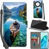 Haninsuze Cover per Honor Magic 5 Lite 5G Custodia Cover Pelle Libro Portafoglio con Porta Carte Magnetica Protezione Antiurto Cuoio Flip Case Custodia Cover per Honor Magic5 Lite, barca