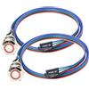 Guuzi Chassis Switch Host Pulsante in Metallo, Computer Host Switch Cable Custodia per PC LED Pulsante di Accensione Alimentazione ATX On/Off per Interruttore del Computer Fai da te 60cm-2pcs (12mm)