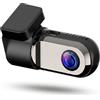 GiDaCom Dash Cam Auto mini Full HD 1080P - Videocamera Auto Grandangolare 120° con Visione Notturna, Monitoraggio Parcheggio 24h, Sensore G, Registrazione in Loop - Senza Schermo visione su cellulare