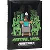 COMIX MINECRAFT - Diario Scuola, Agenda Giornaliera 12 Mesi per Bambini e Ragazzi, con Copertina Imbottita, 320 Pagine Colorate, Ideale per Scuola Elementare e Media, 13x17.8 cm, Nero Pixel
