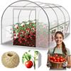 Plonos Serra a tunnel con telaio in acciaio Set con supporto per piante, 2 x 3,5 x 2 m, 7 m2, bianco