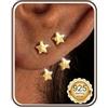 MILACOLATO Orecchini Donna Oro Ipoallergenico Set Orecchini Argento 925 Posto Minimalista Piercing Orecchio Cerchio Zircone Cubico Trago Helix Piercing Kit per Orecchie Sensibili Gioielli Donna-G-Star