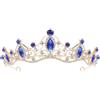 FOMIYES Corone barocche Regina Matrimonio Diademi Corone Da Sposa Principessa Cristallo Fascia Tiara Copricapo Da Sposa Costume Accessori Per Capelli Compleanno Oro, 13.5x16.2cm, lega di zinco, Strass