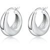 MARLION JEWELS Orecchini cerchio da donna in argento 925 spessi con struttura liscia. Set Orecchini da donna cerchio con finitura in argento sterling o oro 18 carati ideali per regalo... Gioielli (Argento placcato)