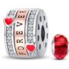 HappyStar charm argento 925 Clip Stopper Beads Charms Ciondolo perline Compatible donna bracciali (Con una perlina spaziale)