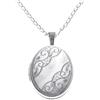 Alexander Castle Pendente ciondolo medaglia piccola ovale Argento sterling con collana 46cm