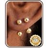 MILACOLATO Orecchini Donna Oro Ipoallergenico Set Orecchini Argento 925 Posto Minimalista Piercing Orecchio Cerchio Zircone Cubico Trago Helix Piercing Kit per Orecchie Sensibili Gioielli Donna-G-Ball