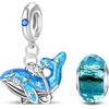 HappyStar charm argento 925 Pendente con Perle Personalizzato insetti fascino quattro foglie trifoglio perline compatibili bracciali europei gioiello regalo donna (Con perlina Space)