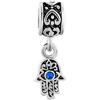 SBI Jewelry Ciondolo portafortuna con occhio di malocchio blu, compatibile con braccialetti Pandora, da donna, portafortuna, per compleanno, anniversario, Pelle Zirconia cubica Argento Rame, Nessuna