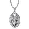 BOBIJOO JEWELRY - Collana Pendente Sacro Cuore di Gesù Cristo Amore Dio Donna in Acciaio Inox Argento
