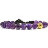 Samsara Bracciale Tibetano con Ametista - Lunghezza Regolabile - Filo in Cotone Cerato ad Alta Resistenza - AMETISTA