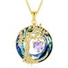 POPLYKE Collana da donna in argento sterling 925, con ciondolo a forma di albero della vita, con cristalli, anniversario, compleanno, Natale, matrimonio, per moglie, sorella