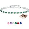 Sfoni Cavigliera per Donna, Fusskette in Argento 925 Placcato, Regolabile, con Zirconia Cubica 5A, Fusskette Estiva, Idea Regalo per Donne e Ragazze, 27 cm, Metallo, Zirconie sintetico