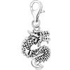 Quiges Donna Charm Ciondolo Argento Drago per Bracciali e Accessori