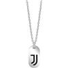 Clondo Collana Uomo Donna Juventus in Acciaio Inossidabile - Prodotto Ufficiale Calcio - Gioiello con Logo - Idea Regalo Elegante per Tifosi Bianconeri - Ragazzo e Ragazza (Vertical Tag Necklace Minimal)