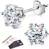 SLLAISS Orecchini Uomo Moissanite Argento 925 Diamante d Color Orecchino Punto Luce Uomo Oro Bianco 18k Ipoallergenici Piccoli per Donna Orecchini Argento Sterling 925 Brillante Solitario 6.5mm