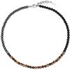 GAVU Collana Pietre Naturali Uomo, Collana Uomo Tripla Protezione con Perline di Occhio di Tigre Ematite e Ossidiana nera