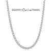 QUADRI - Collana Uomo Donna Argento 925 Modello Spiga 61 cm - Trattamento SILVER PLUS™ Anti-Ossidazione - Made in Italy Gioielli dal 1968
