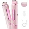 HBSFBH Rasoio elettrico da donna 2 in 1, Indolore Rasoio Parti Intime Donna, Rasoio elettrico a doppia testa per donna, Rasoio Donna Inguine IPX7 Impermeabile, Rasoio Elettrico Donna, per corpo, viso (M7)