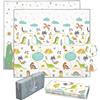 SUPERBE BEBE Tappeto Gioco Bambini Pieghevole 120x180x1cm Palestrina Neonato Montessori Reversibile Non Tossico E Impermeabile In Schiuma Per Bimbi. Palestra Neonati - Tappeto Tummy Time Neonati - Regalo Bambino