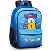COMIX Scomix by Sio - Zaino Scuola per Bambini e Ragazzi, con Ampi Scomparti Centrali, Tasca Frontale, Tasche Laterali in Rete, Chiusura a Zip e Spallacci Regolabili, 32x43Hx23 cm, 31 L, Blu