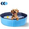 Nobleza Piscina per Cani Grandi e Piccoli, Piscina Pieghevole, Vasca da Bagno Rigida per Cani e Gatti, 80 * 20cm, S, Blu