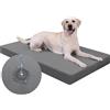 Favodormir Impermeabile Cuccia Cane Interno,Ortopedica Cuscino Cane in Ecopelle,Sfoderabile e Lavabile,Materassino per Cani Taglia Grande, Letto per Cani,Grigio,91x68x7cm